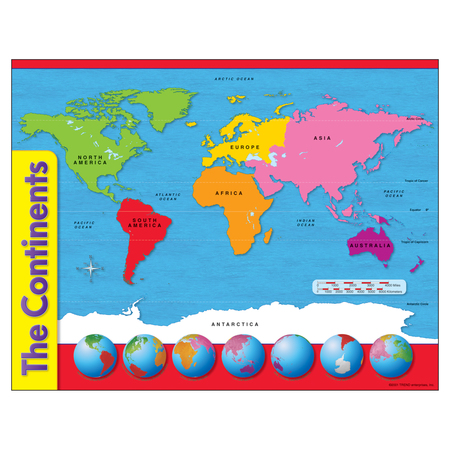 TREND ENTERPRISES The Continents Learning Chart, 17" x 22" T38098